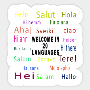 Welcome in 20 Languages Sticker